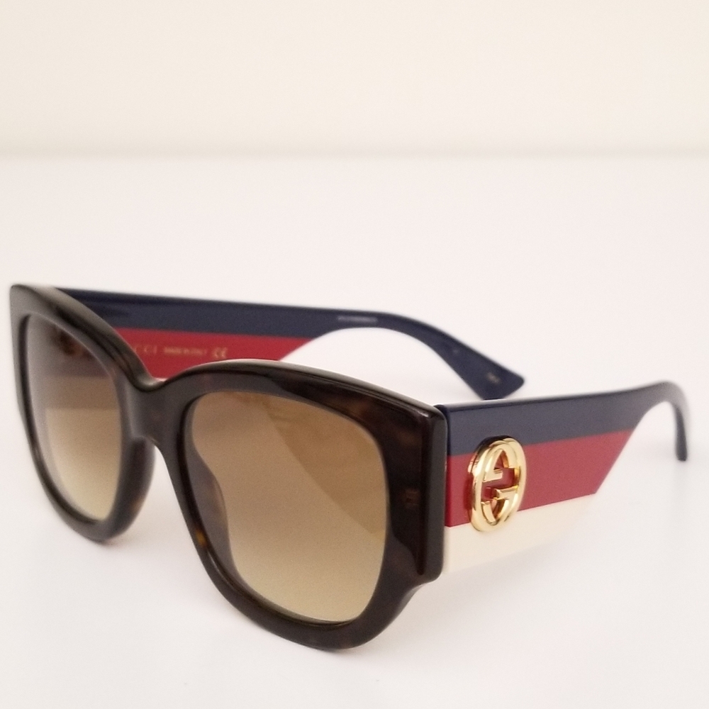 Gucci 53mm square Sunglasses Havana brown - Picture 2 of 8